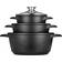 Smile Batería De Cocina Inducción 6 Piezas Aluminio Fundido 3 Ollas Juego de utensilios de cocina con tapa 6 Piezas
