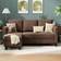 Ebern Designs Brown Sectional 72 Inch Upholstered Sofa 72.8" 3 Seater