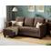 Ebern Designs Brown Sectional 72 Inch Upholstered Sofa 72.8" 3 Seater