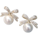 Shein Rhinestone Bow & Faux Pearl Design Stud Earrings