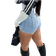 Shein Rave YK Street Vintage Washed Overlap Waist Wrap Asymmetrical Hem ALine Stretchy Skinny Cargo Denim Mini Skorts