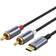 Hpa Ljudkabel USB-C Hane 2RCA 1,5m Grå 1m