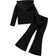 Shein pcs Young Girl Fashionable Ribbed Hoodie Crop Jacket And Flare Pants Set New SpringAutumn Choice