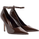 River Island Ankle Strap Heeled Court Shoes - Brown