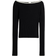 H&M Geripptes Shirt Mit U-Boot-Ausschnitt - Schwarz