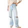 Stradivarius D92 Straight Wide Leg Jeans - Medium Light Blue Denim