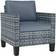 OutSunny Single Rattan Armchair with Cushions - Light Grey Lounge Chair