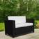 OutSunny Rattan Wicker 2-seat Loveseat Padded Garden Furniture Black Outdoor Sofa