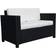 OutSunny Rattan Wicker 2-seat Loveseat Padded Garden Furniture Black Outdoor Sofa