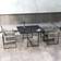 OutSunny 5 Pieces with Foldable Back Light Grey Patio Dining Set, 1 Table incl. 4 Chairs