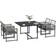 OutSunny 5 Pieces with Foldable Back Light Grey Patio Dining Set, 1 Table incl. 4 Chairs