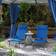 OutSunny Set of 2 Folding Adjustable Garden Sun Loungers with Pillows - Blue