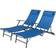 OutSunny Set of 2 Folding Adjustable Garden Sun Loungers with Pillows - Blue
