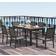 OutSunny 6 Seater Aluminium Garden with Stackable Chairs Brown Patio Dining Set