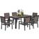 OutSunny 6 Seater Aluminium Garden with Stackable Chairs Brown Patio Dining Set