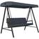 OutSunny 3 Seater Garden Swing Chair with Adjustable Canopy and Cushions Dark Grey