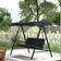 OutSunny 3 Seater Garden Swing Chair with Adjustable Canopy and Cushions Dark Grey
