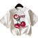 Shein Tween Girl Casual Simple Cherry Print Short Sleeve TShirt Suitable For Summer