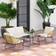 OutSunny 4 Piece Rattan Garden Furniture with Cushions Outdoor Lounge Set