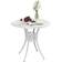 OutSunny 78 cm Round Garden Dining Table with Parasol Hole Antique Cast Aluminium White