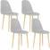 Homcom Set of 4 with Backrest and Steel Legs Grey Kitchen Chair 4pcs