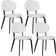 Homcom Sherpa White Kitchen Chair 82cm 4pcs