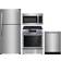 Frigidaire 4 Piece Kitchen Appliances Package with Top Freezer Refrigerator Stainless Steel