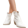 Shein Womens White Pointed Toe Embroidered Western Boots With Chunky Mid Heel Side Zipper Ideal For Casual AutumnWinter Outfits AnkleShort Boots Made Of Sue