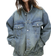 H&M Ladies Blue Oversized denim jacket