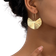 Shein 1pair Metallic Folded Leaf Design Earrings, Elegant & Versatile