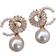 Shein 1pair Exquisite & Charming & Luxurious & & Elegant Pearl & Cubic Zirconia Earrings, Ideal For Dating Gift And Decoration