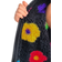 Shein Young Girl Knitted Plush Colorful Floral Stand Collar Loose Casual Jacket With Faux Fur