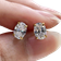Shein Pair Elegant Cubic Zirconia Stud Earrings For Women For Wedding Engagement Anniversary Party Jewelry Valentine's Day Gift