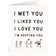 Shein "I Like You, Love You, Keep You" Greeting Card Anniversary And Celebrating Love, 1pc