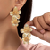 Shein 1pair Fashionable Outdoor Sports Vacation Style Elegant Romantic Hollow Out Flower Dangle Earrings For Women, Suitable For Daily Dating And Vacation