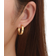 Shein 1pair Exquisite Stainless Steel Cubic Zirconia Decor Hoop Earrings For Women For Daily Decoration