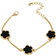 Shein 1pc Metallic Vintage Party Dance Style Black Flower Pendant Bracelet