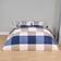OHS Gingham Block Check Set Double Duvet Cover Beige, Blue (200x200cm)