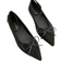 boohoo Womens Bow Detail Ankle Strap Flats - Black