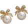 Shein pair BowknotShaped Pearl Diamond Inlaid Earrings With Elegant And Sophisticated Design