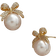Shein pair BowknotShaped Pearl Diamond Inlaid Earrings With Elegant And Sophisticated Design