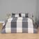 OHS Gingham Block Check Set, - Superking Duvet Cover Grey (260x220cm)