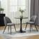 Homcom Modern Upholstered Black Kitchen Chair 79cm 2pcs