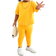 Shein Babygirl Short Sleeve T-Shirt And Elastic Waist Pants Set - Yellow