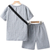 Shein pcsSet Tween Boys Casual TShirt And Shorts Outfit With Carrying Bag