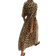 H&M Tie Belt Shirt Dress - Beige/Leopard Print