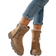 Shein Damen Ankle Boots mit dicker Sohle, modisches Reißverschluss-Design an der Seite, mit Fleece gefüttert, bequem, warme Winterstiefel, braun