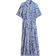 H&M Tie-Belt Shirt Dress - Bright Blue/White Patterned