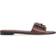 Fendi Logo Leather Slide Sandals - Chocolate