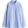 H&M Oversized Linen-Blend Shirt - Light Blue/Striped
